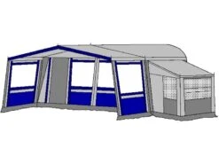 Te Velde Voortent De Wenne 240 Cm Blauw -Buitenkampeer Winkel 1 2 te velde voortenten met uitbouw de wenne blauw6