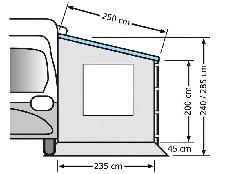 Eurotrail Zijwand Cassetteluifel Zonder Raam 250 2 Eurotrail Zijwand Cassetteluifel Zonder Raam 250 - Afbeelding 2
