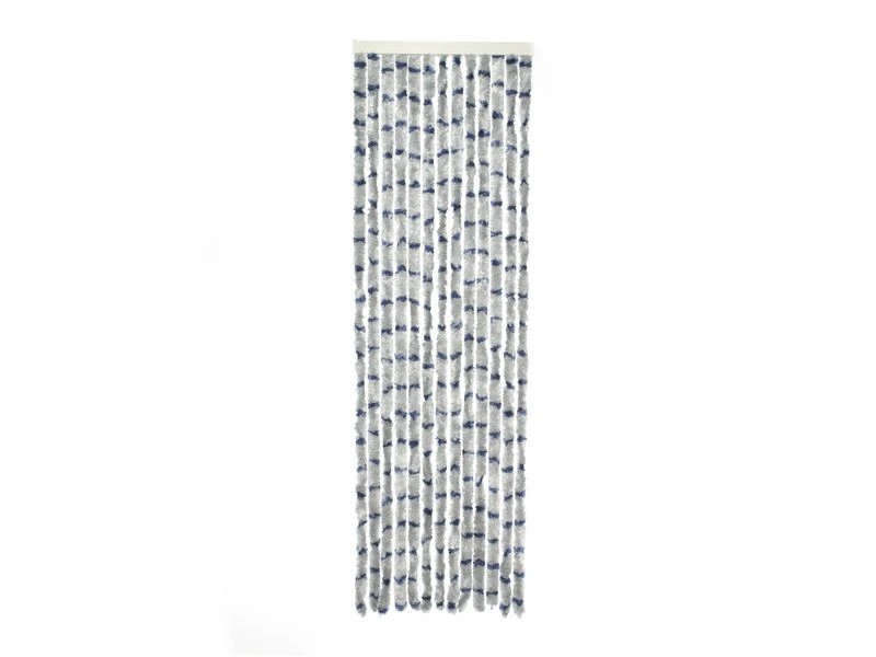Travellife Chenille Streep Grijs/blauw 56x185cm 2 Travellife Chenille Streep Grijs/blauw 56x185cm - Afbeelding 2